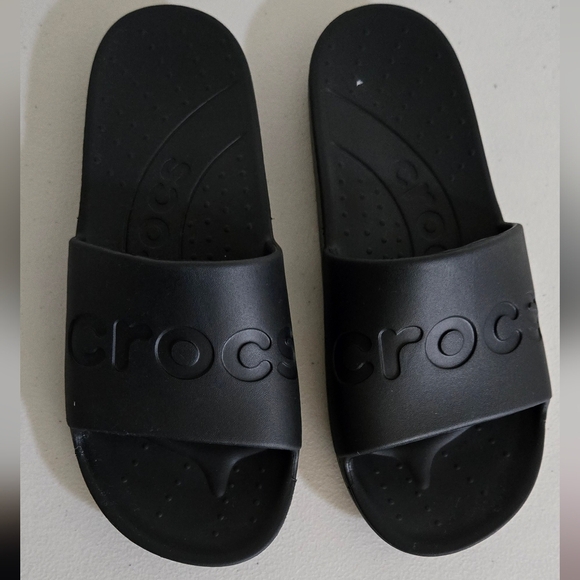 CROCS Shoes - Crocs Black Slide Sandals Size Men's 7 /Women's 9